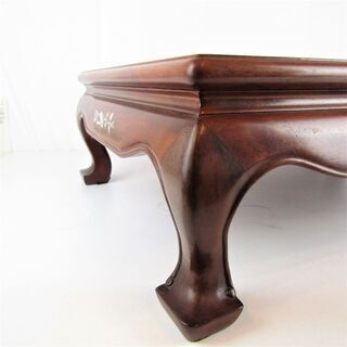 N2057・ 希少 花梨 螺鈿細工 ローテーブル 座卓 花台 松竹梅