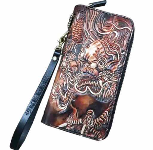 新品 メンズ長財布 カービング財布 男性 龍 竜 メンズ ファッション 金運