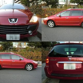 ☆車検たっぷりR4年３/11迄プジョー307SW2.0走行6.1万km台.7人乗.ガラスルーフ.フルセグTVナビ☆東京/大田区【下取OK】の画像