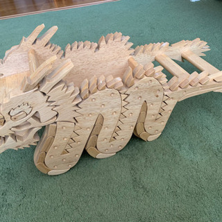 木彫りの龍の置物　手作り一点物