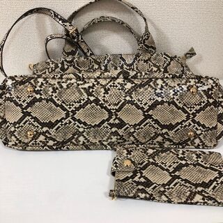 バッグ　パイソン柄の画像