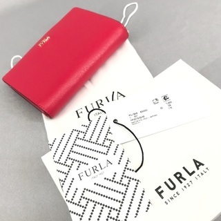 FURLAフルラ バビロン 赤サフィアーノレザー コンパクト折財布の画像