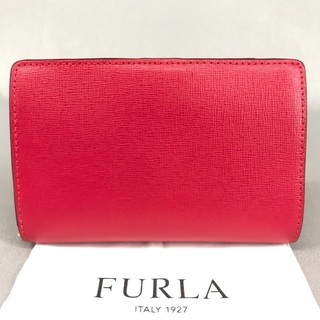 FURLAフルラ バビロン 赤サフィアーノレザー コンパクト折財布の画像