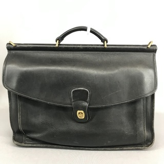 COACH オールドコーチ 黒レザー メンズ ビジネス ショルダーバッグ ターンロック