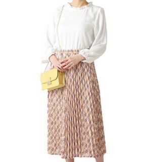 ネットフリーマーケット★NATURAL BEAUTY BASIC　タータンチェックプリーツスカート★の画像