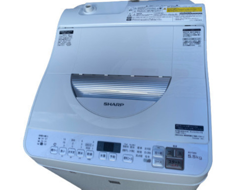 2018年製  シャープ 5．5kg洗濯乾燥機 keyword キーワードホワイト ES-T5E6-KW(1223c)