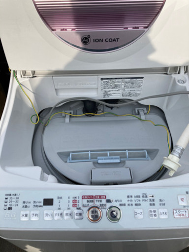 最終値引き！ヤフオクより安い！★★美品 中古★SHARP 6㎏Ag+イオンコート 洗濯乾燥機【ES-TG60L 】