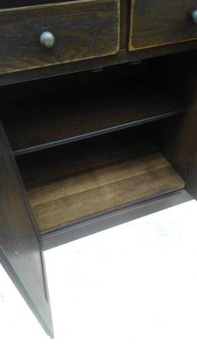 近藤産業 OAK ミズ楢材カップボード 幅114cm 奥行45cm 高さ191cm