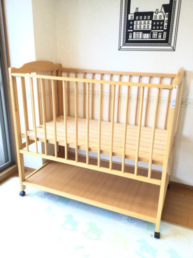 【決まりました】日本製国産ひのきのベビーベッド【美品】
