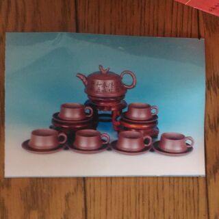 【お引渡し調整中】中国茶器セット 朱泥 未使用 差し上げます。の画像