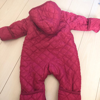 美品 ベビー 女の子 ピンクジャンプスーツ アウター ロンパース 70〜80cmの画像