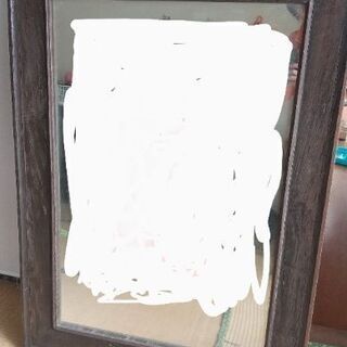 戦前の木枠の鏡　アンティークミラー　津山市立中央幼稚園　昭和レト...
