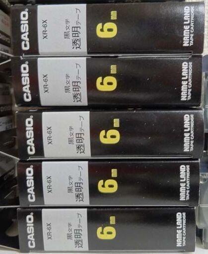 未開封・USED品★カシオ ネームランド テープカートリッジ 26本セット 6-12mm 黒青赤文字/白透明 オフィス・店舗 まとめて