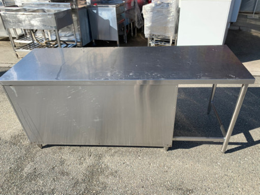 ☆中古品　厨房用品　収納作業台　1800x600x800mm☆