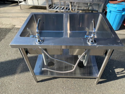 ☆中古品　マルゼン　2槽シンク　900x600x800☆