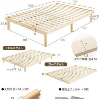 【引取先決定しました】セミダブル  ベッドフレーム、マットレスセット