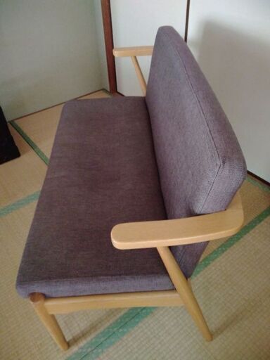 北欧風ダイニングベンチ(肘掛け付き)