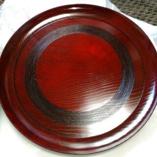 祖雅堂 丸盆 漆器 欅 【未使用品】