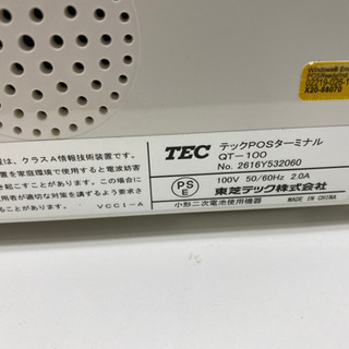 レジスター　無料　東芝テック　ShopWorks pro QT100 中古の画像