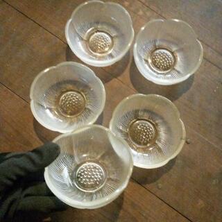 ガラス食器 5枚セット 椿