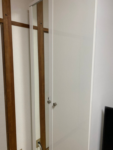 ミラー付き　ワードローブ(White)値下げしました。