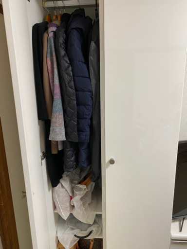 ミラー付き　ワードローブ(White)値下げしました。