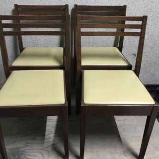 ダイニングチェア 4脚セット 木製 飲食店 喫茶店 幅38cm×...