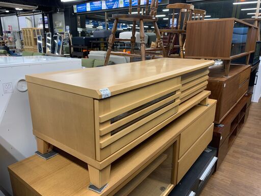 スライド扉テレビボード　ビーチ材　売場展開中！！！