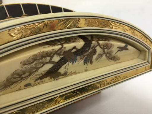 【高級仕様！】◆和琴◆13弦琴 和楽器 綾杉彫 くり甲 金工龍舌蒔絵 ケース付