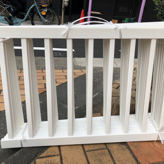 ベビーフェンス　白　木製　差し上げますの画像