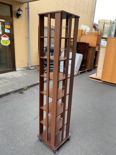 回転コミックラック　本棚　6段　中古