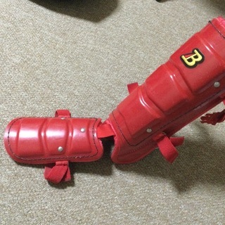 野球　ベルガード　BELGARD フットガード　左右打者兼用　ロングタイプ　レッドの画像