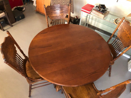 1月10日迄　ダイニングテーブル　アンティーク　椅子4脚付