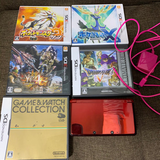 3DS本体　ソフト5本セット　ポケモンサン・X、ドラクエ5 他