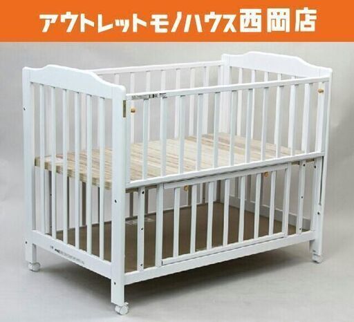 カトージ ベビーベッド 新生児～24ヶ月以内 タチベッド ホワイト 幅