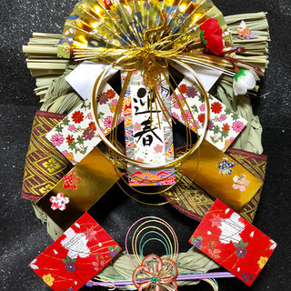 一点物！豪華！お正月しめ縄飾り〜畳縁のお正月飾り〜