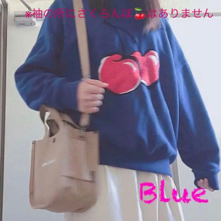 【KIRSH】ビッグチェリー トレーナー Blue　BIGBANG 韓国人気の画像