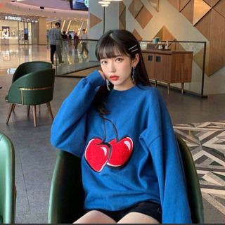 【KIRSH】ビッグチェリー トレーナー Blue　BIGBANG 韓国人気の画像