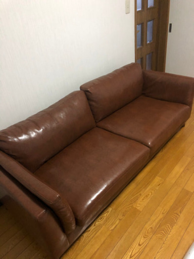 【美品】ブラウンレザーソファ