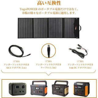 ☆ソーラーチャージャー 120W 2020最新型ソーラーパネル 折り畳み式☆の画像
