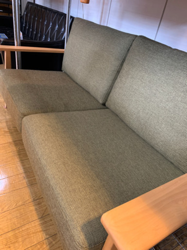 極美品 ISSEIKI 一生紀 2人掛けソファ ファブリック 天然木 アルダー無垢材 ERIS 2.5P SOFA エリス