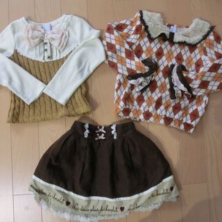 axes femme トップス＆スカート　3点セット　120