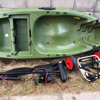 コンパクトカヤック〔パドル、エレキ、カヤックカート付き〕