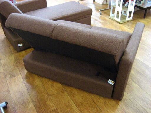 ソファベッド ニトリ ホリデイ 167×55×39.5cm ブラウン 2分割 3Pソファ カウチソファ 3人掛けソファ ソファーベッド ソファーベット 札幌 厚別店