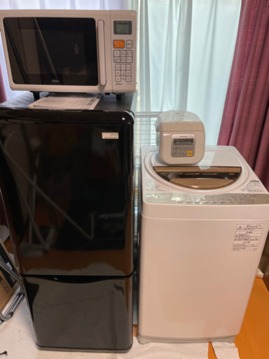 4点セット2万円　冷蔵庫+洗濯機+電子レンジ+炊飯器