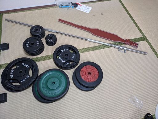 トレーニングセット  TOTAL 115キロ + ベルト