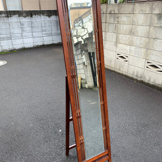 【無料】アジア風 バンブースタンドミラー