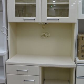 NITORI/ニトリ レンジボード 食器棚 ハイタイプ クリームカラー【ユーズドユーズ名古屋天白店】 J496
