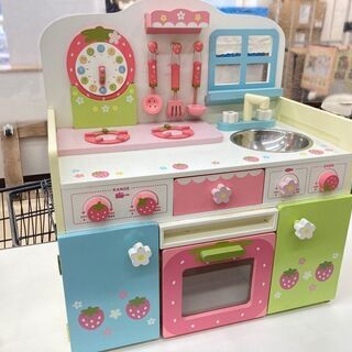 マザーガーデン 木製チクタクキッチン野いちごパステル