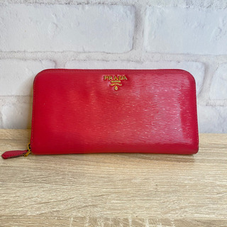 ★正規品 PRADA プラダ 長財布 ラウンドファスナー ピンク...